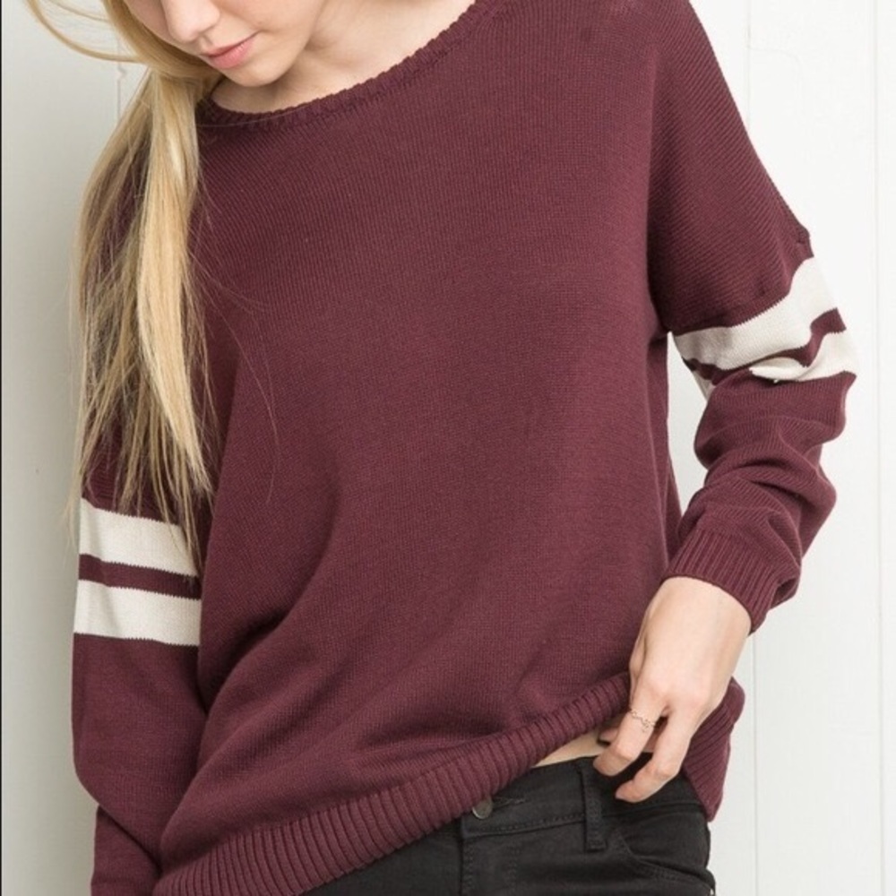 brandy melville maroon verna varsity sweater